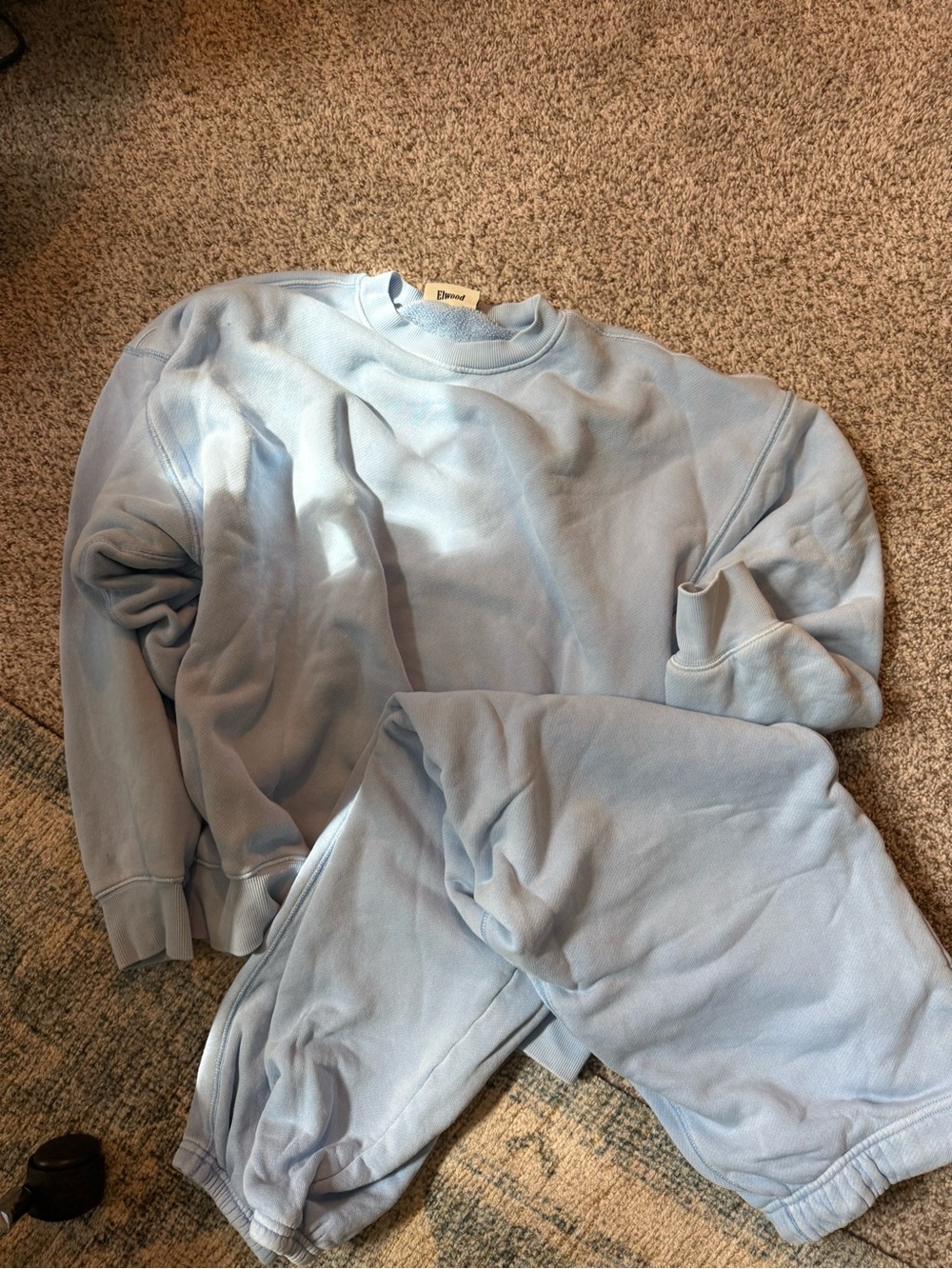 Elwood Classic Crewneck Sweat Set in Light Blue